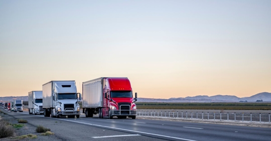 Trucks on highway