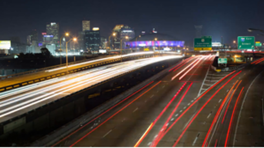 busy highway at night